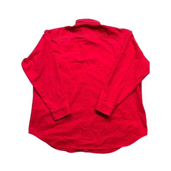 Woolrich Shirt Men's Large Red Button Down Heavy Cotton Canvas Vintage 70s USA - Picture 2 of 6